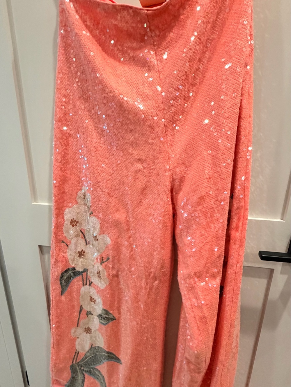 Farm Rio x Anthropologie Sequin Wide Leg Pants -Pink - Picture 7 of 10